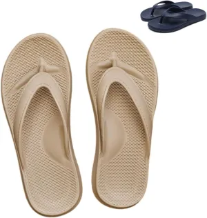 2pcs Men's And Women's Foot Arch Support Massage Sandals, Machine-Washable Beach Shoes, Anti-Slip Silent Outdoor Slippers, Bathroom Outdoor Soft Sole Shoes