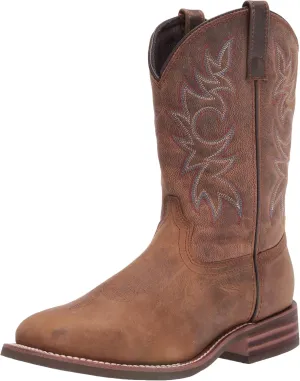 Ad Tec Men's 11in Cowboy Square Toe Western Boots Oil Tumbled Leather - Brown