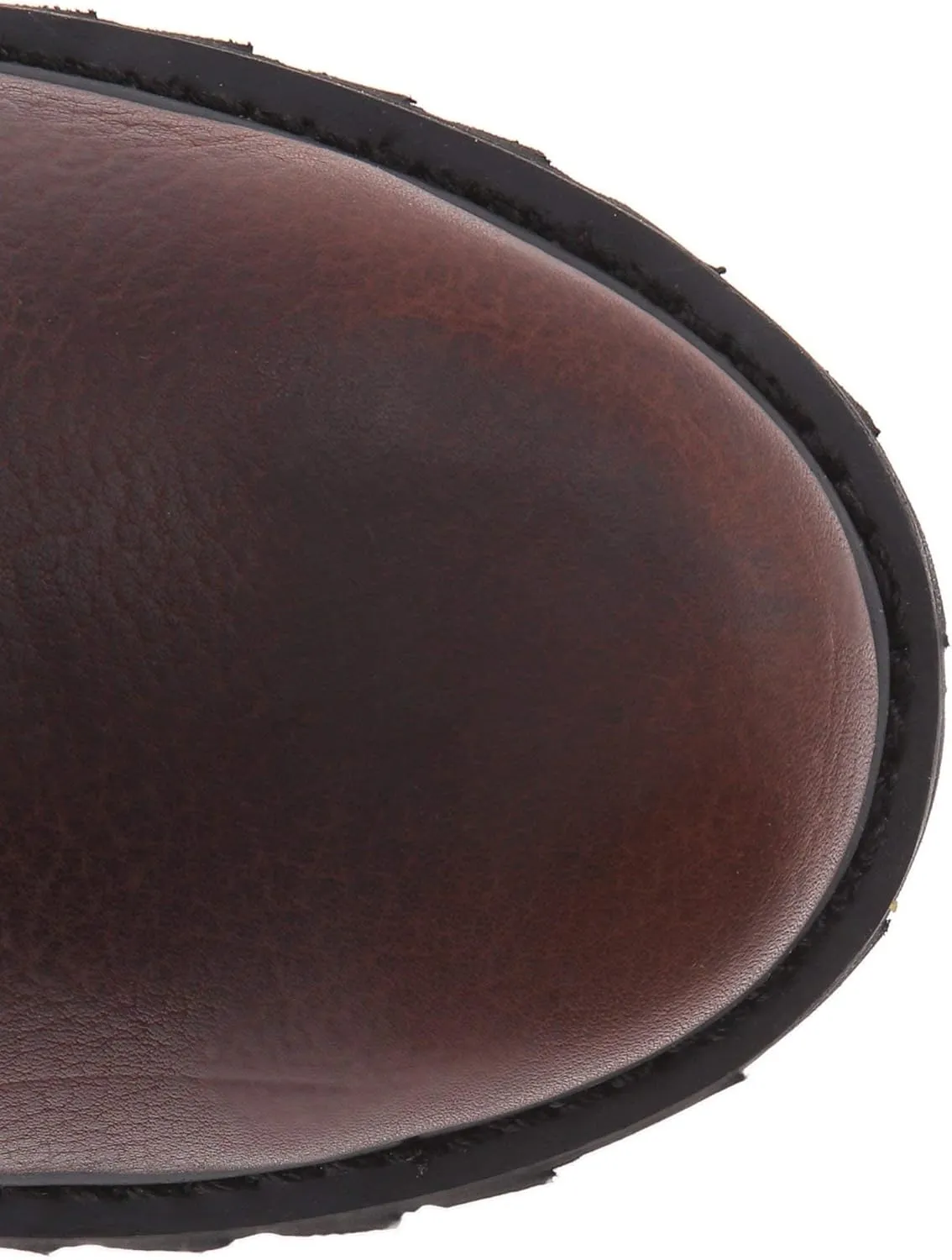 Ad Tec Men's 8in Heavy Duty Waterproof Grain Tumbled Leather Work Boots, Brown - PU Outsole, Removable EVA Cushioned Insole