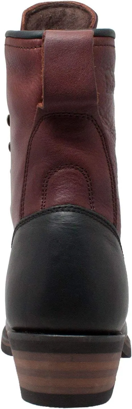 Ad Tec Men's 9" Packer Full Grain Tumbled Leather Work Boot - Non-Slip and Oil Resistant Rubber Sole - Suitable for Riding, Hiking, and Construction - Chestnut/Black