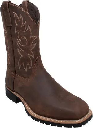 Ad Tec Men's Western Cowboy, Wide Calf Square Toe Safety Work Boot
