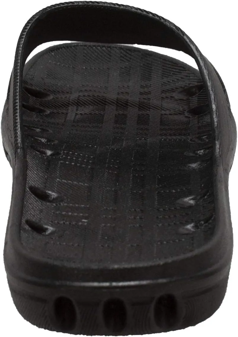 Ad Tec Women’s PVC Slide Sandal Shower Drainage Holes Comfortable, Non-Slip and Quick Dry, Casual Indoor/Outdoor Slippers