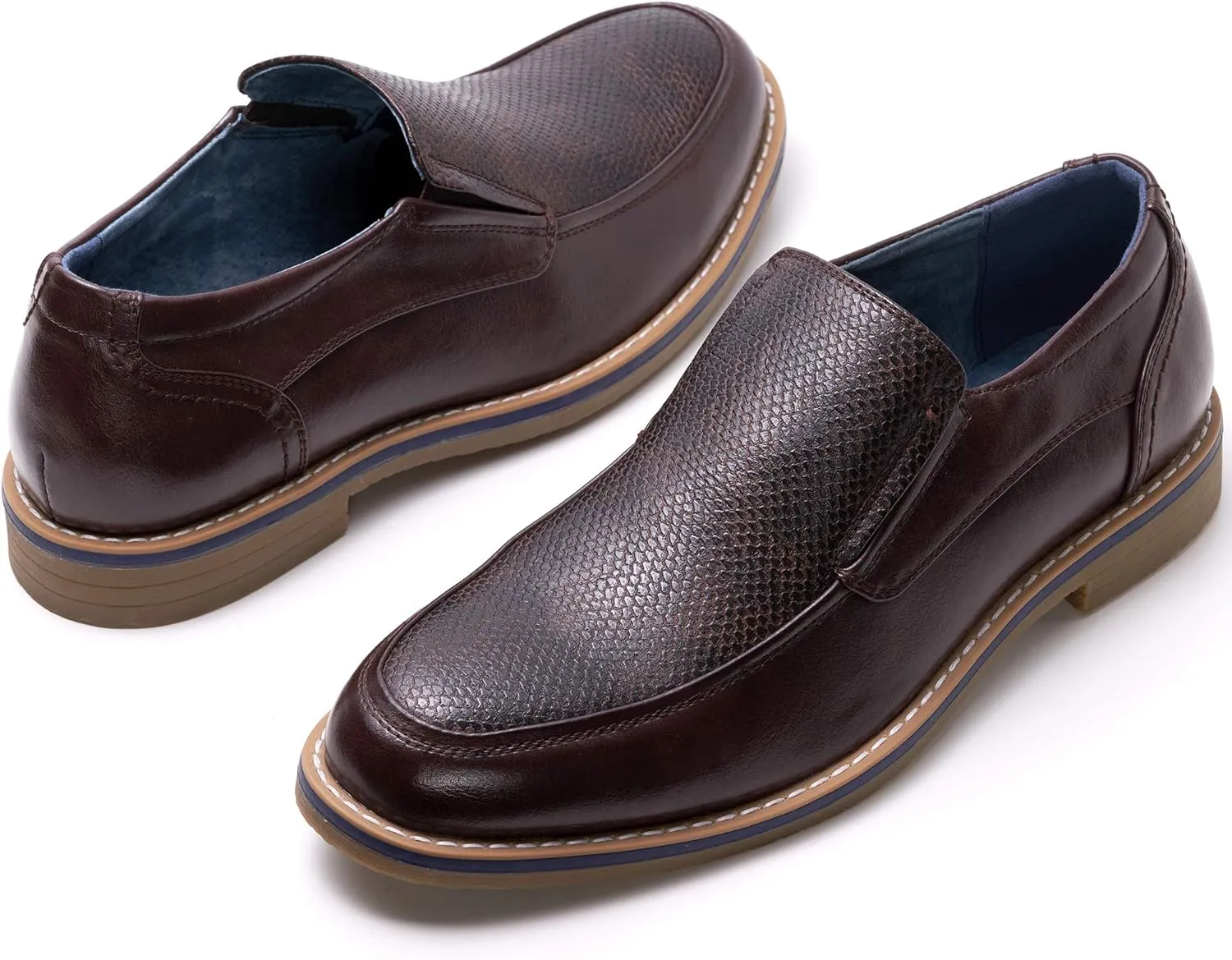 Alpine Swiss Carter Mens Slip On Loafers Snakeskin Dress Shoes