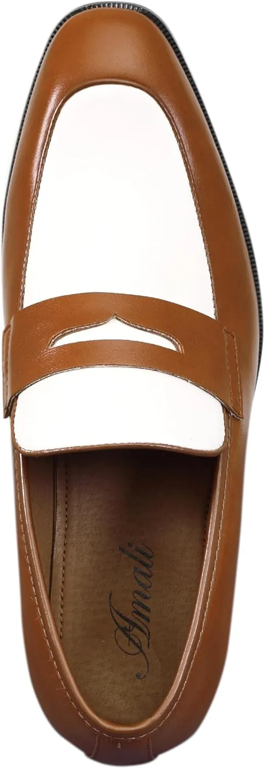 Amali Levi Two Tone Penny Loafer Slip-On Shoes for Men