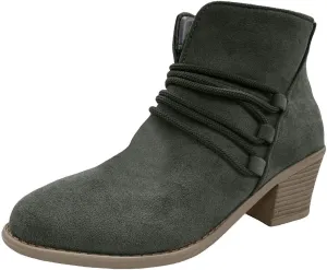 AMDBEL Boots for Women Ankle Booties Comfortable Low Heel Side Zipper Pointd Toe Suede Fall Winter Short Boots Fashion Shoes