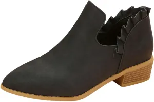AMDBEL Fall Boots for Women 2024 Ankle Booties Low Heel Short Boots V Cut Chelsea Boots Pointd Toe Fall Winter Dressy Shoes