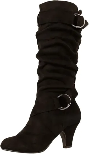 AMDBEL Wide Calf Boots for Women High Heel Womens Fall Boots 2024 Winter Slip On Pointed Toe Boots Fashion Booties Shoes