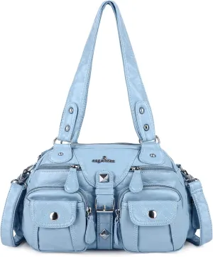 Angel Kiss Hobo Crossbody Purses for Women Shoulder Bag Multipocket Soft Hobo Purses Removable Strap Leather Handbags
