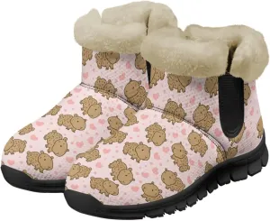 Ankle Boots for Women Waterproof Insulated Warm Fur Lined Snow Boot Winter Outdoor Anti-Slip Lightweight Walking Hiking Booties Shoes