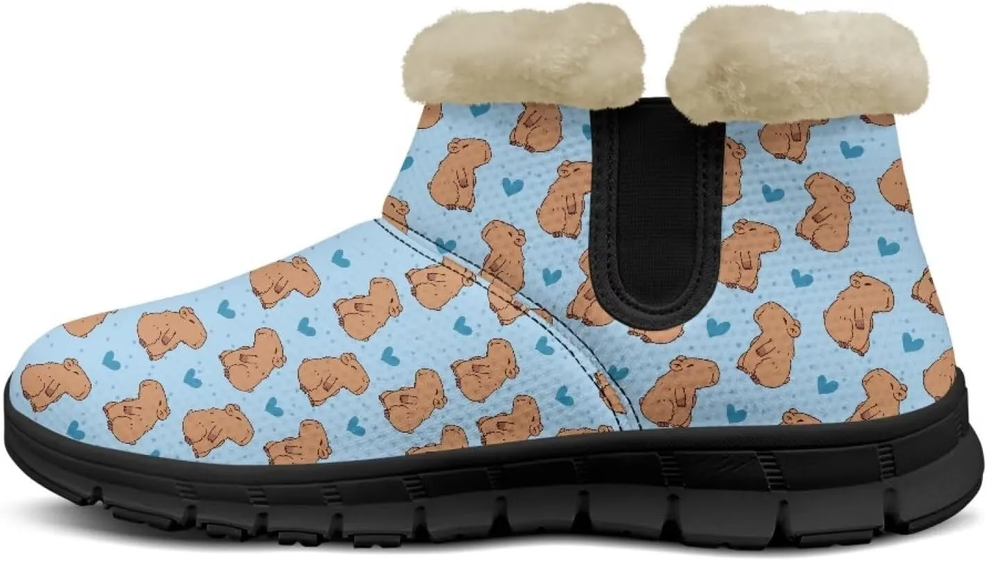 Ankle Boots for Women Waterproof Insulated Warm Fur Lined Snow Boot Winter Outdoor Anti-Slip Lightweight Walking Hiking Booties Shoes