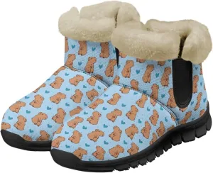 Ankle Boots for Women Waterproof Insulated Warm Fur Lined Snow Boot Winter Outdoor Anti-Slip Lightweight Walking Hiking Booties Shoes