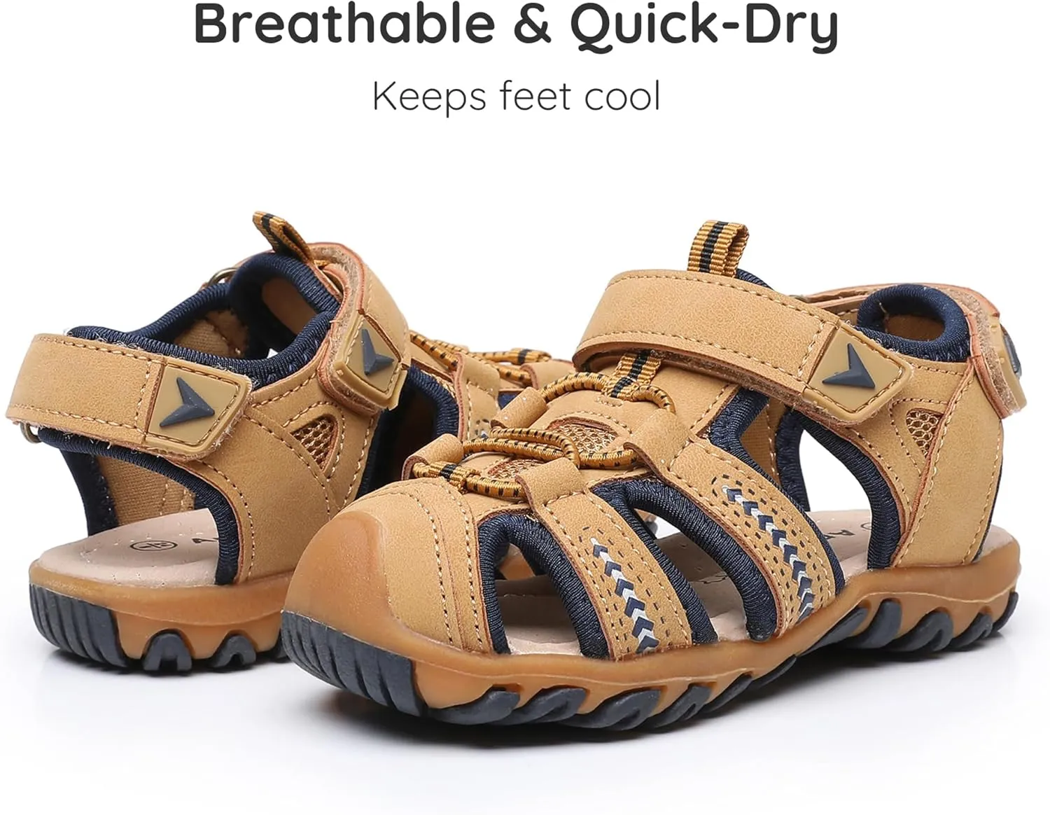 Apakowa Kid's Boy's Girl's Soft Sole Close Toe Sport Beach Sandals (Toddler/Little Kid)