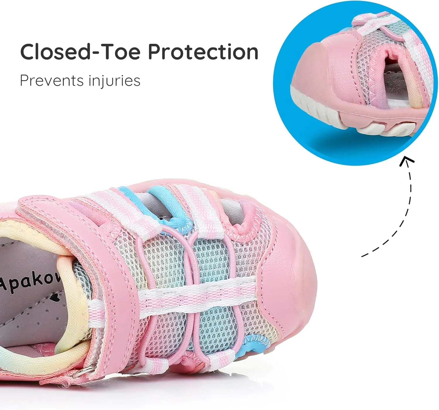 Apakowa Kid's Boy's Girl's Soft Sole Close Toe Sport Beach Sandals (Toddler/Little Kid)