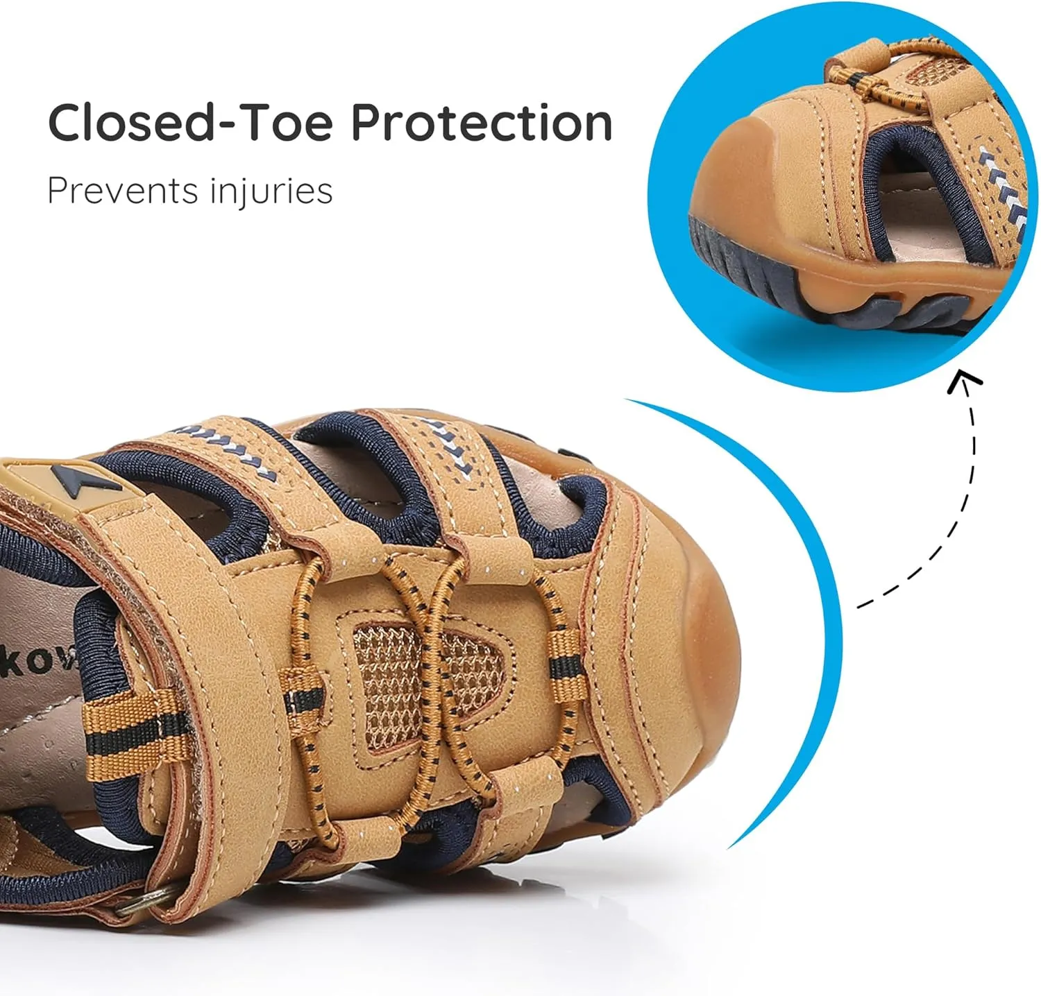 Apakowa Kid's Boy's Girl's Soft Sole Close Toe Sport Beach Sandals (Toddler/Little Kid)