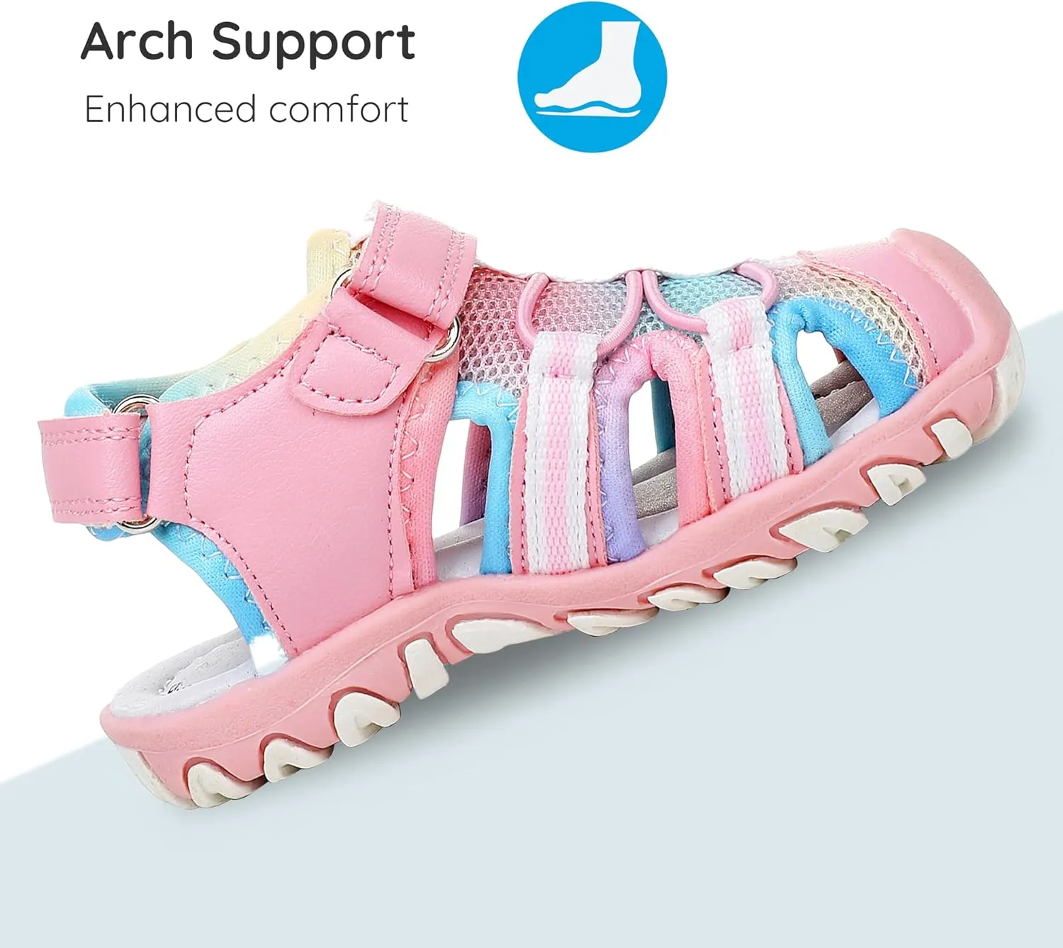 Apakowa Kid's Boy's Girl's Soft Sole Close Toe Sport Beach Sandals (Toddler/Little Kid)