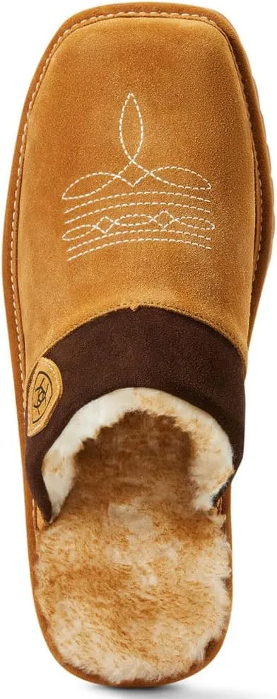 ARIAT Men's 2842 Silversmith Outdoor Indoor Western Suede Foam Cushioned Square Toe Slipper