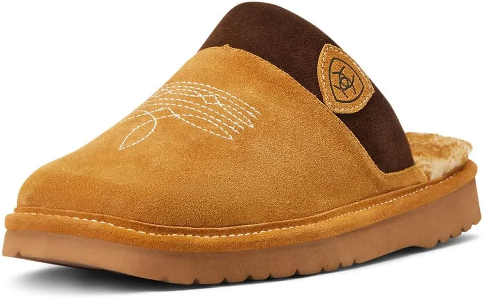 ARIAT Men's 2842 Silversmith Outdoor Indoor Western Suede Foam Cushioned Square Toe Slipper