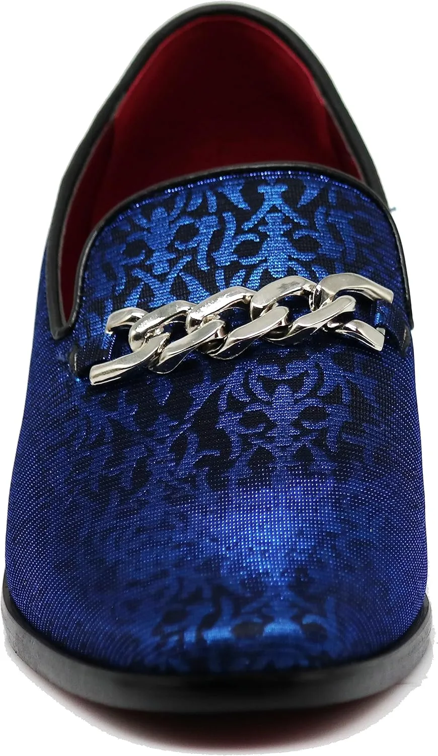 ARK1 Men's Vintage Satin Silky Floral Fashion Dress Loafer Slip On Tuxedo Formal Dress Shoes Designer