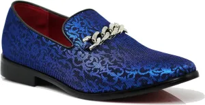 ARK1 Men's Vintage Satin Silky Floral Fashion Dress Loafer Slip On Tuxedo Formal Dress Shoes Designer