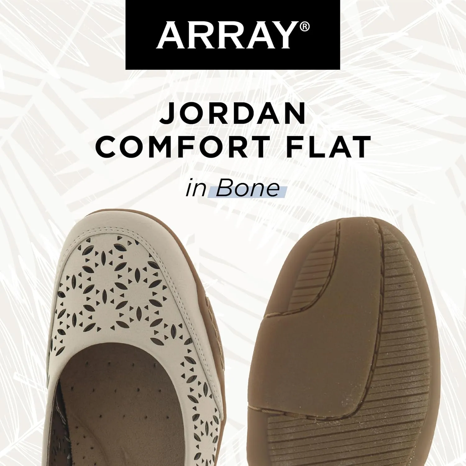 ARRAY Women's Jordan Cutout Comfort Flat with Rubber Sole