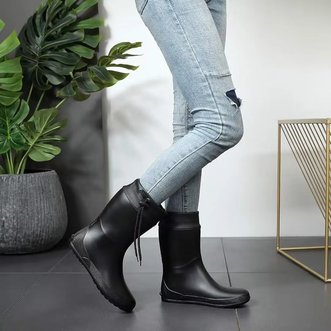 Asgard Packable Tall Rain Boots for Women Waterproof Rubber Garden Boots Ultra Lightweight Flat Mud Boots- NOT FOR WIDE CALF