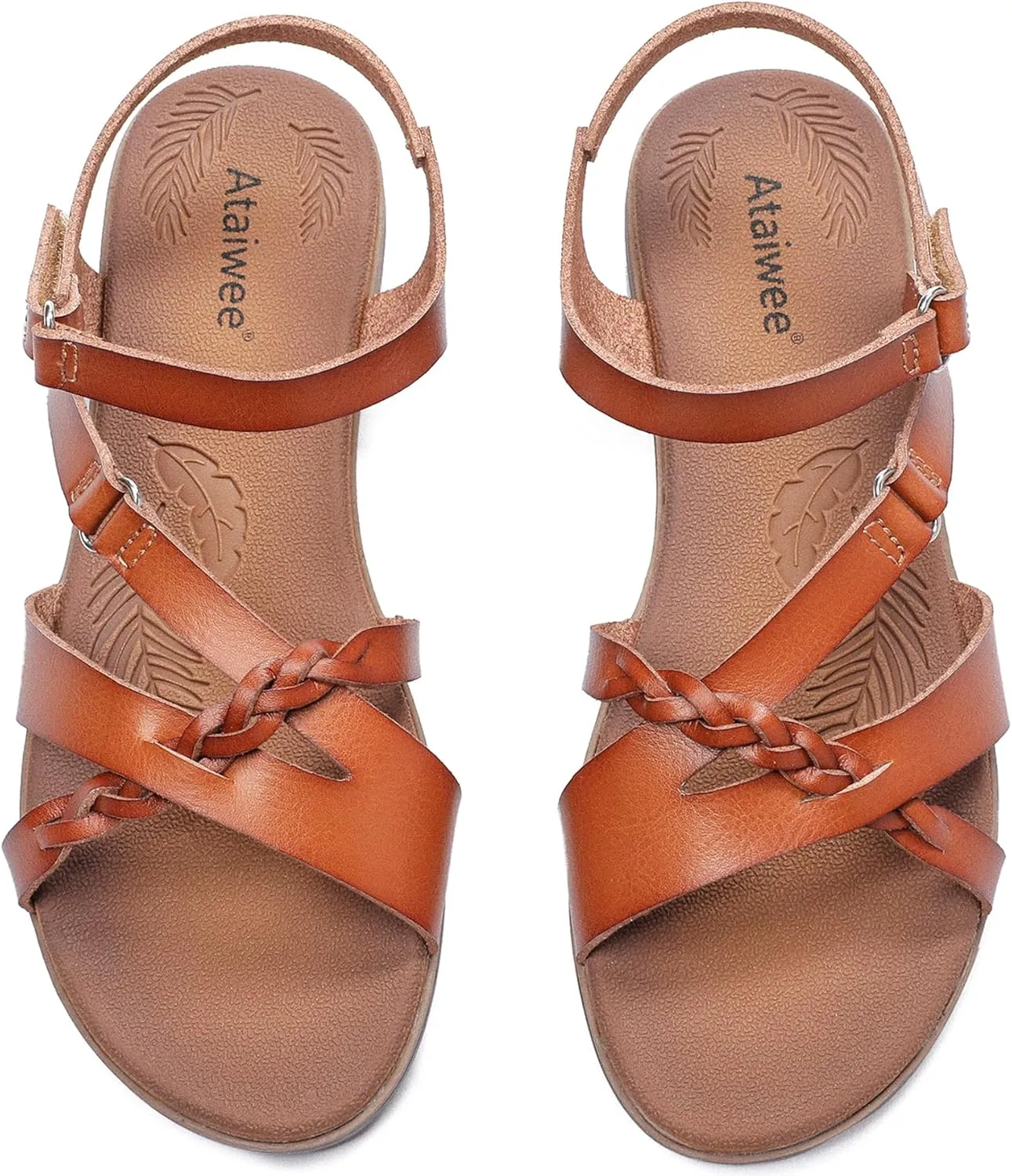 Ataiwee Women's Flat Slide Sandals - Fashion Slip On Flat Summer Shoes.