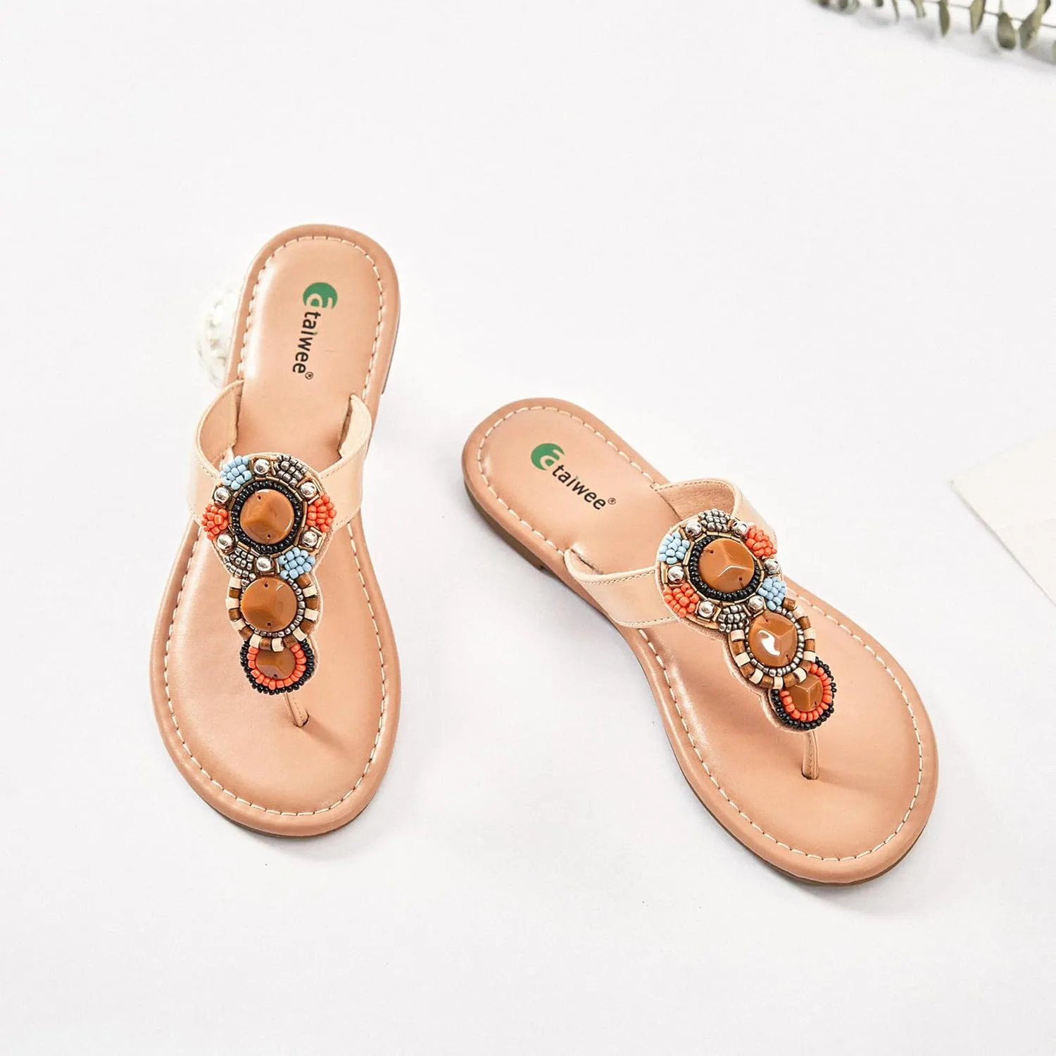 Ataiwee Women's Flat Slide Sandals - Ladies Casual Slip On Criss Cross Strap Summer Shoes.
