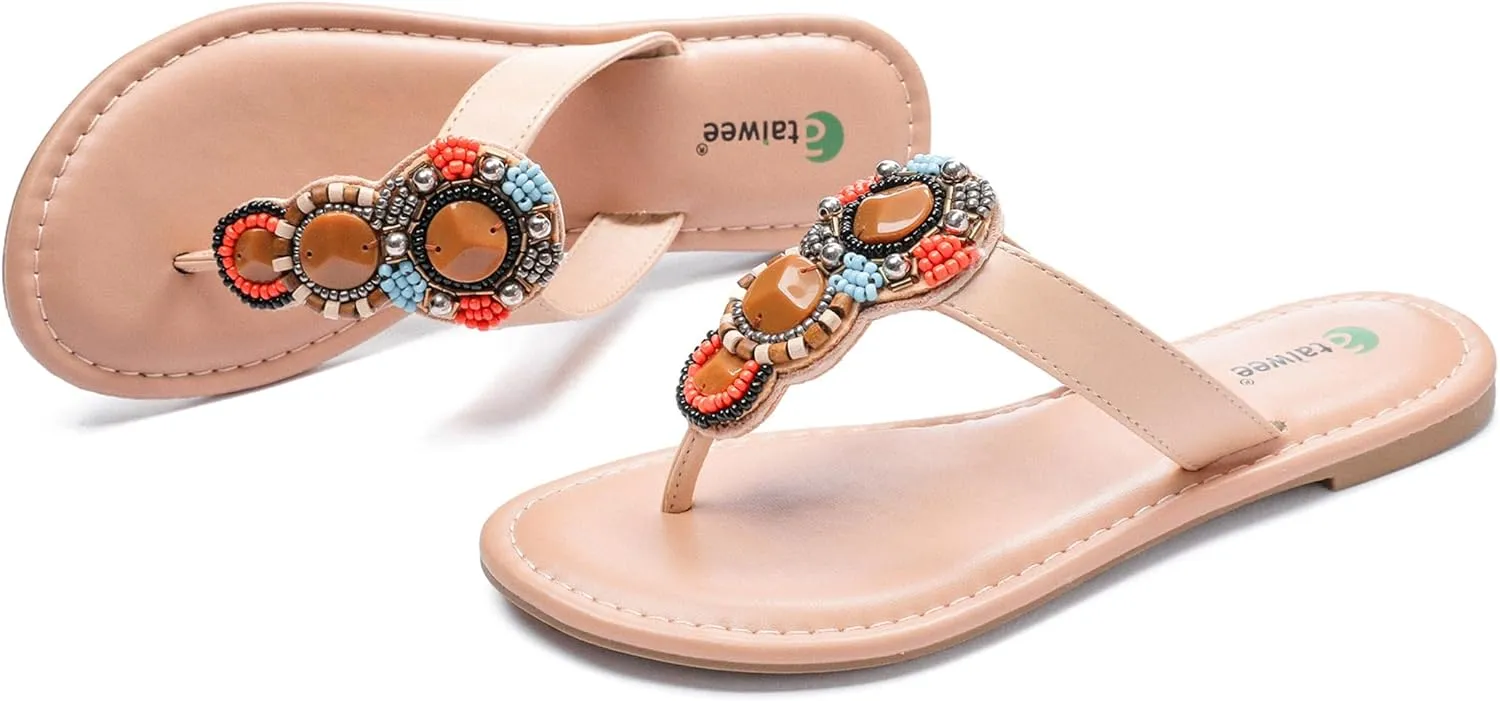 Ataiwee Women's Flat Slide Sandals - Ladies Casual Slip On Criss Cross Strap Summer Shoes.