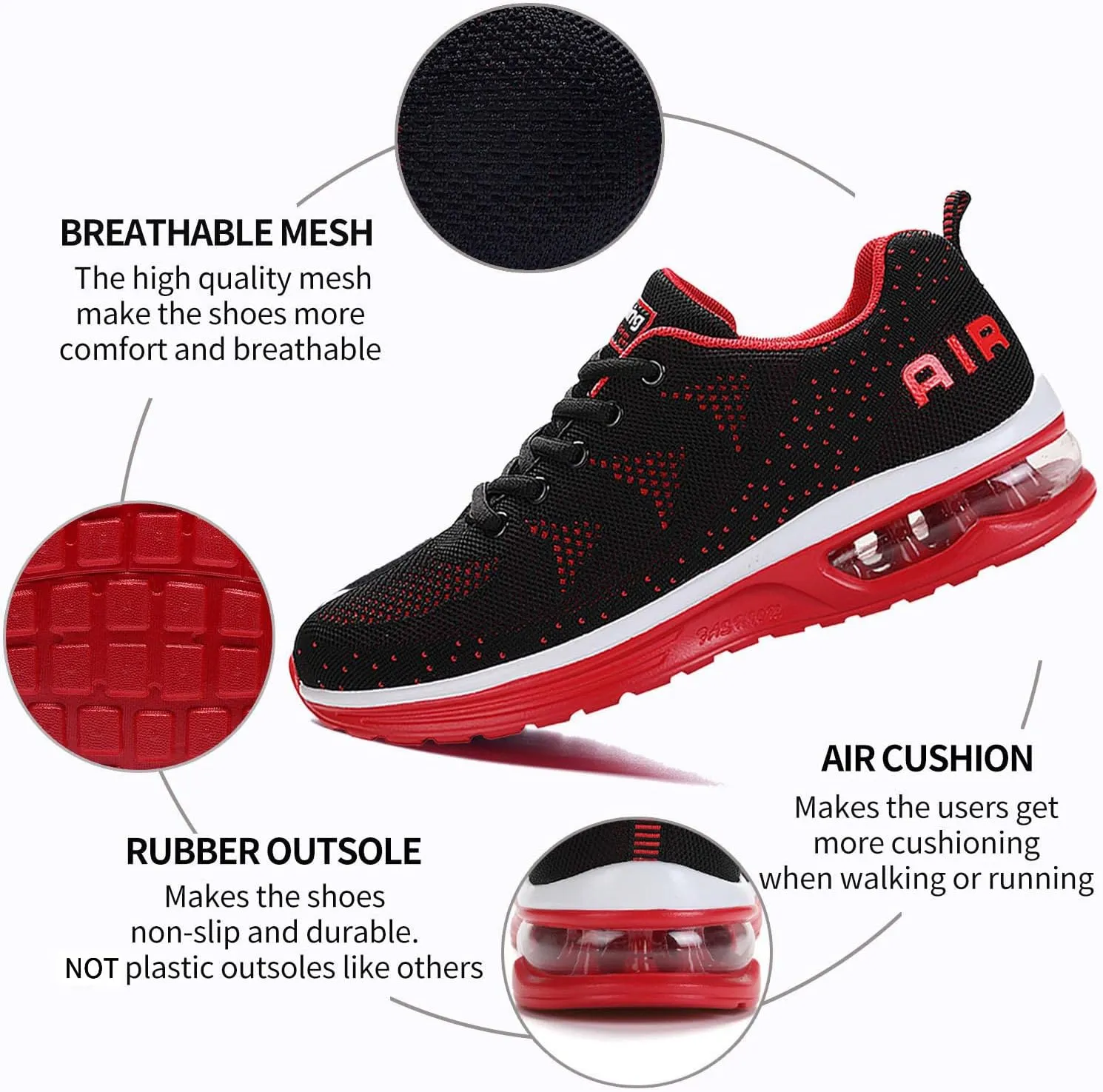 AUPERF Men's Air Running Shoes Lightweight Breathable Workout Footwear Walking Sports Tennis Sneaker
