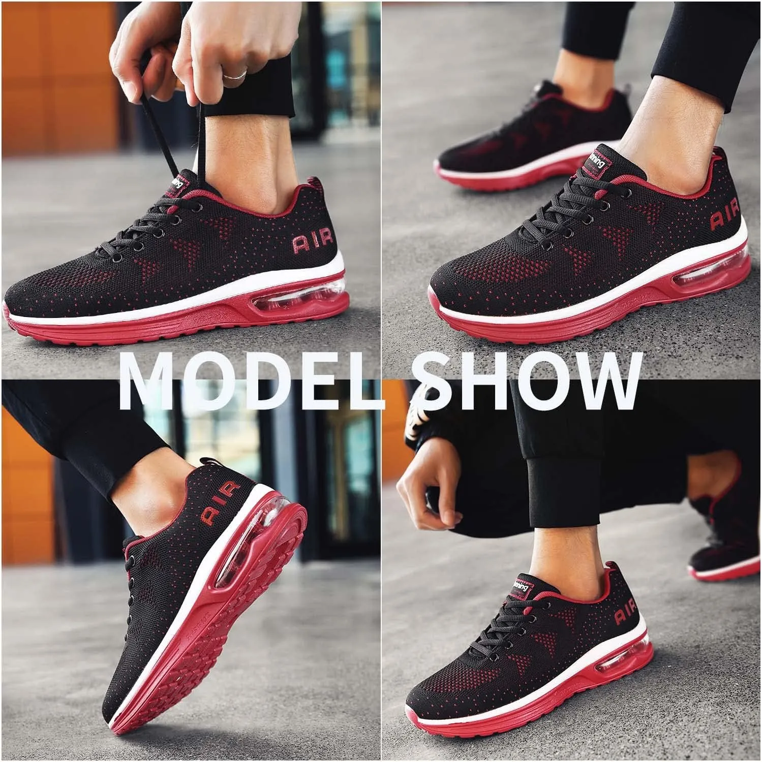 AUPERF Men's Air Running Shoes Lightweight Breathable Workout Footwear Walking Sports Tennis Sneaker