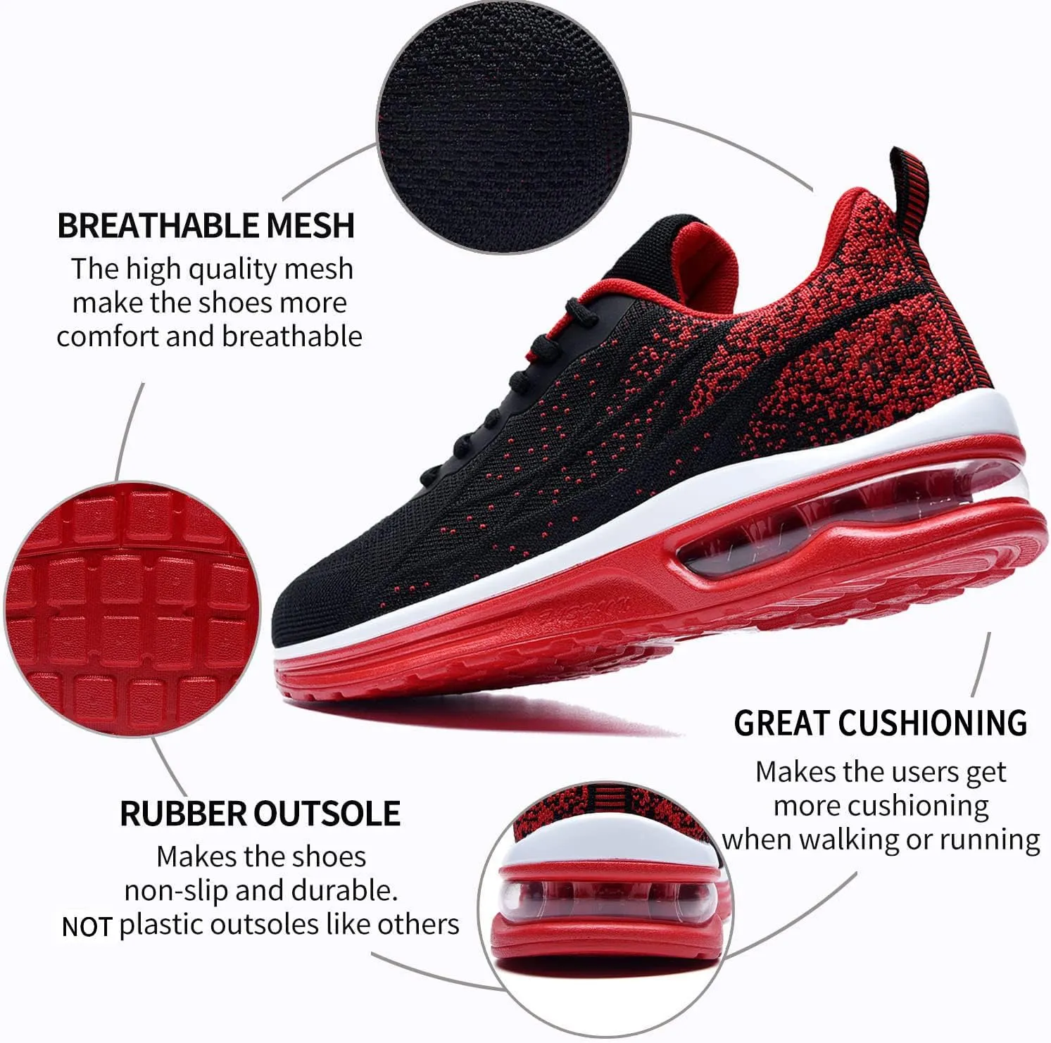 AUPERF Men's Running Shoes Lightweight Breathable Workout Footwear Walking Sports Tennis Sneaker