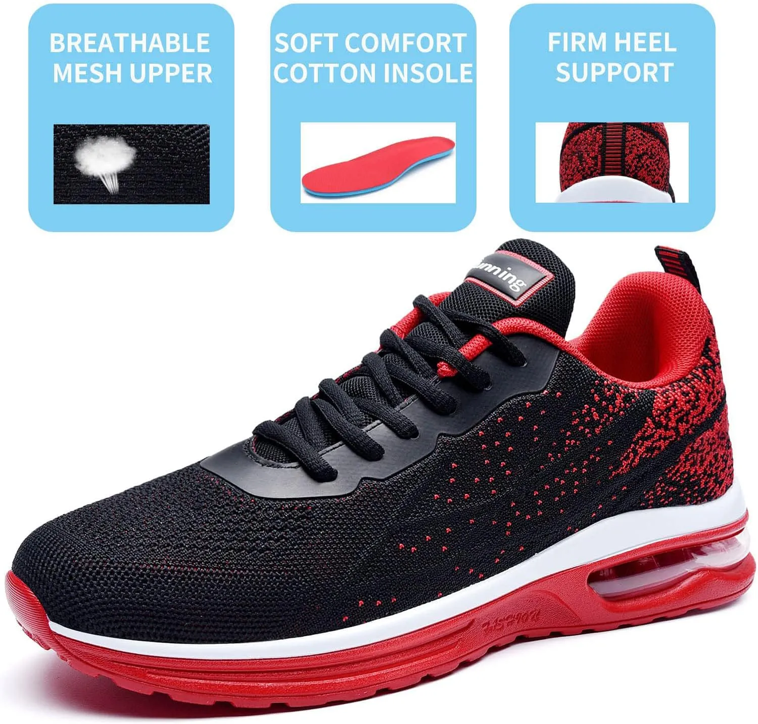 AUPERF Men's Running Shoes Lightweight Breathable Workout Footwear Walking Sports Tennis Sneaker