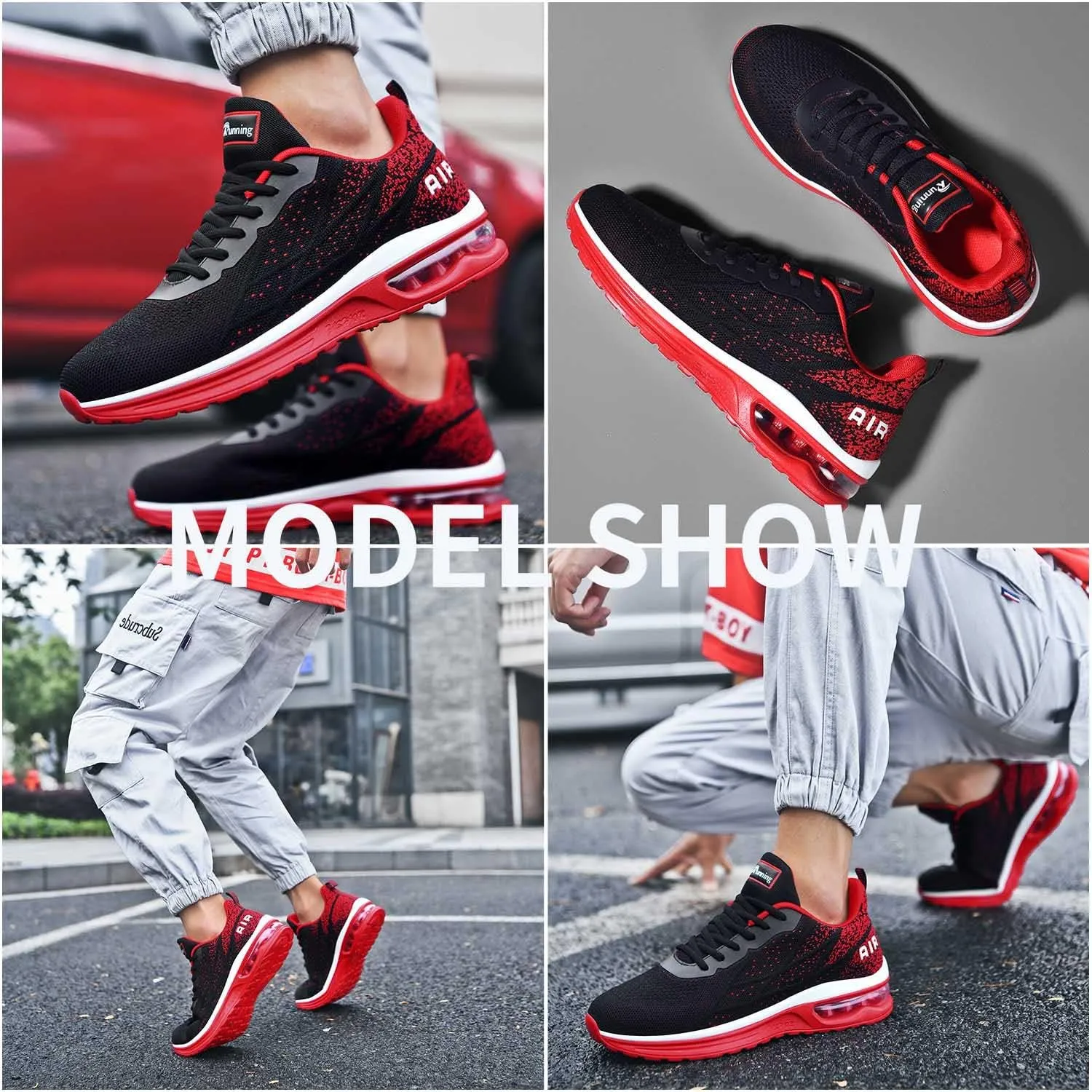 AUPERF Men's Running Shoes Lightweight Breathable Workout Footwear Walking Sports Tennis Sneaker