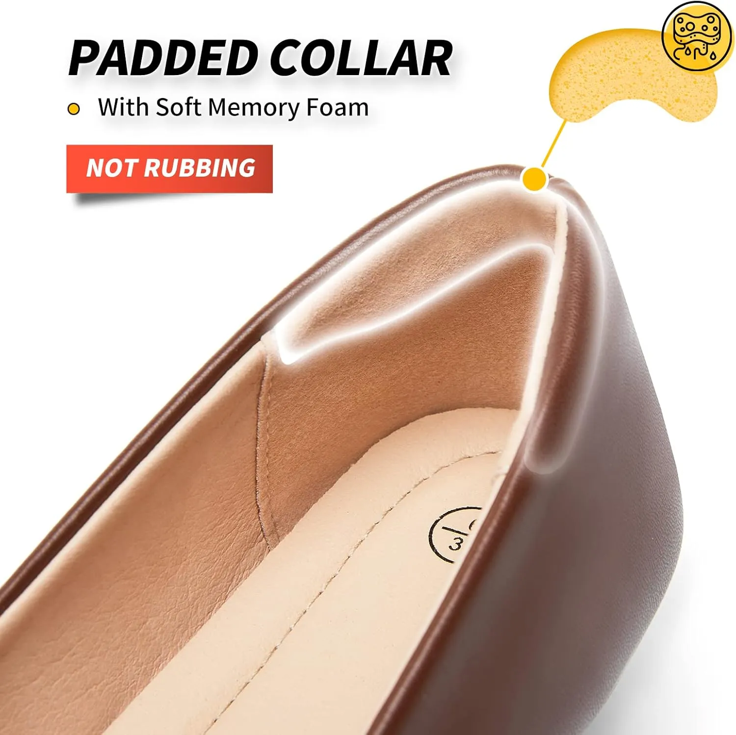 BABUDOG Women's Black Flats Shoes,White Dress Shoes for Women,Crimping Faux Suede Ballet Flats Comfortable