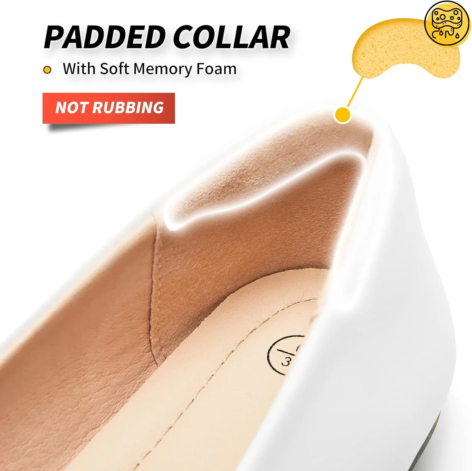 BABUDOG Women's Black Flats Shoes,White Dress Shoes for Women,Crimping Faux Suede Ballet Flats Comfortable