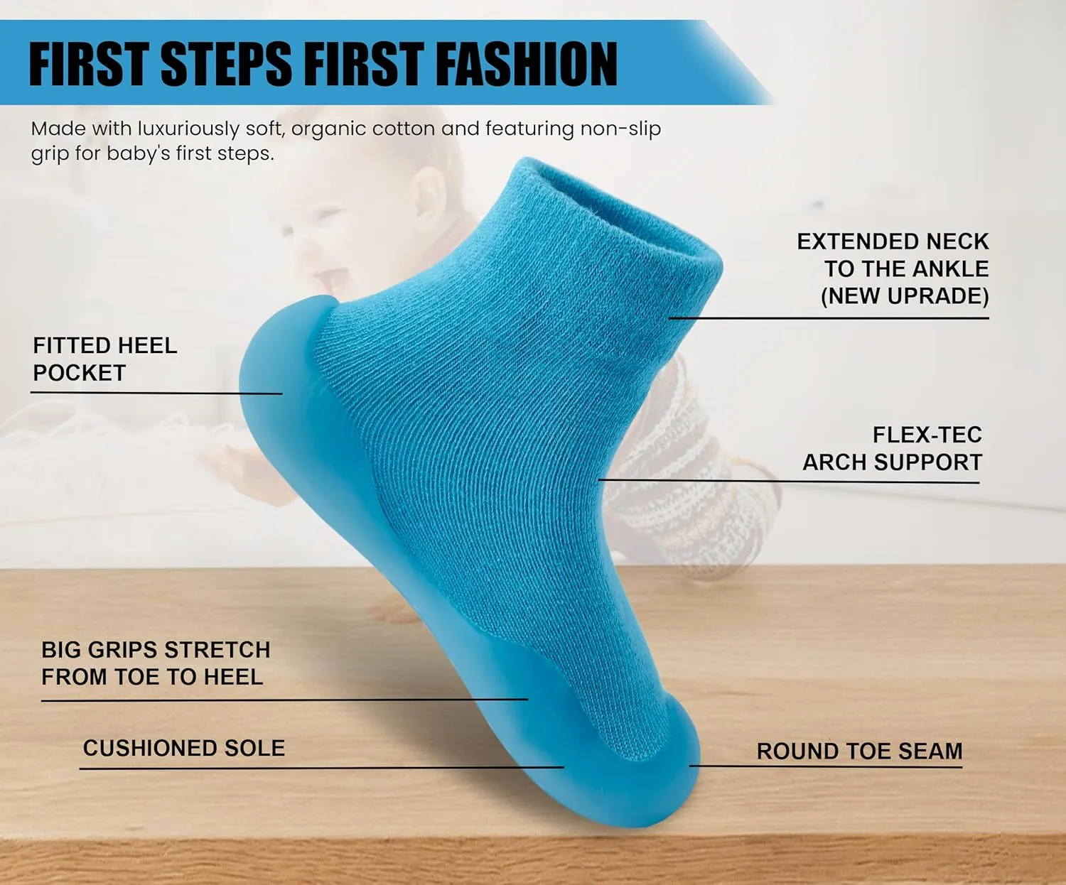 Baby Shoes Boys Girls First Walking Shoes Non Slip Soft Sole Sneakers Toddler Infant Babygirl Sock Shoes