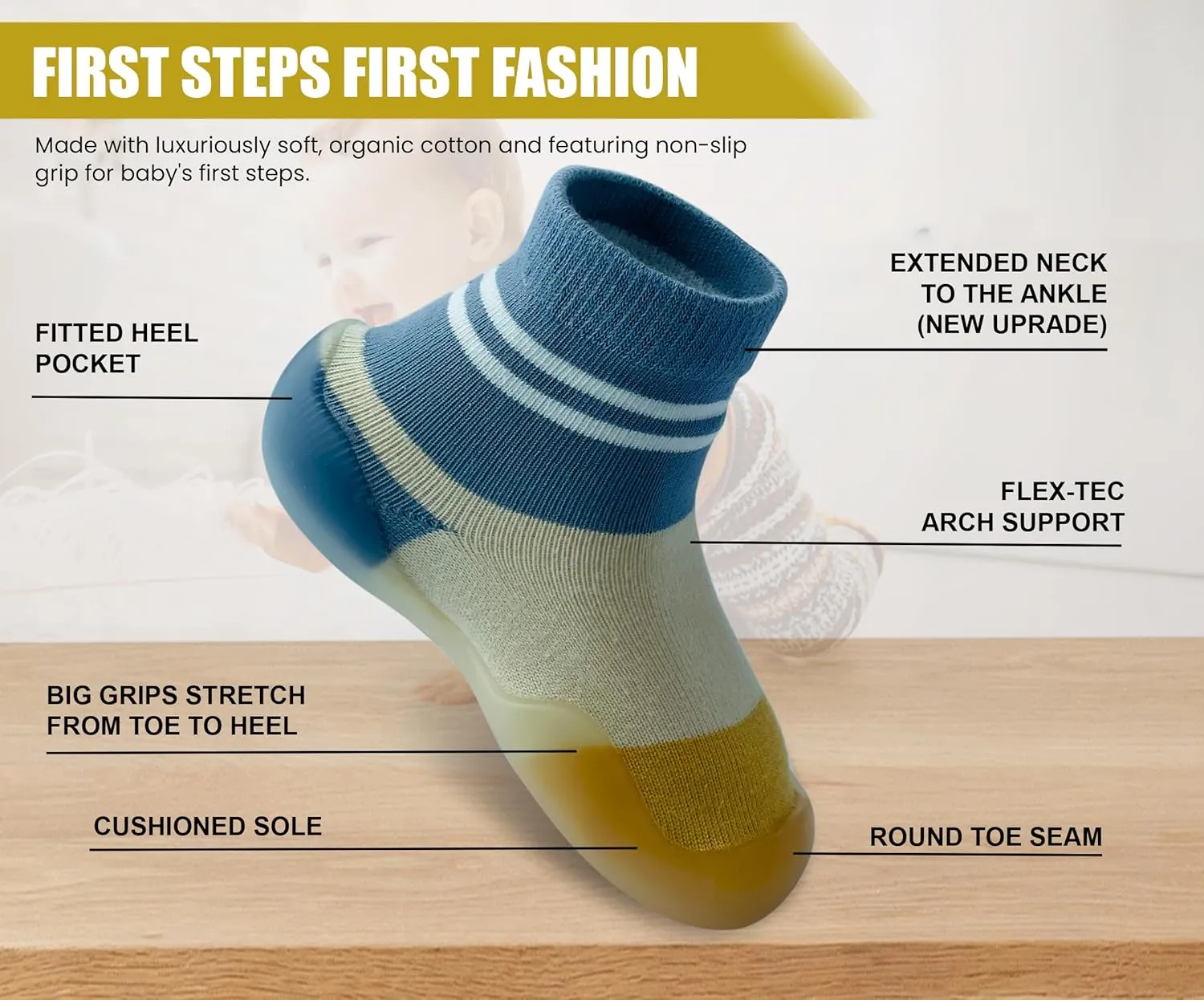 Baby Shoes Boys Girls First Walking Shoes Non Slip Soft Sole Sneakers Toddler Infant Babygirl Sock Shoes