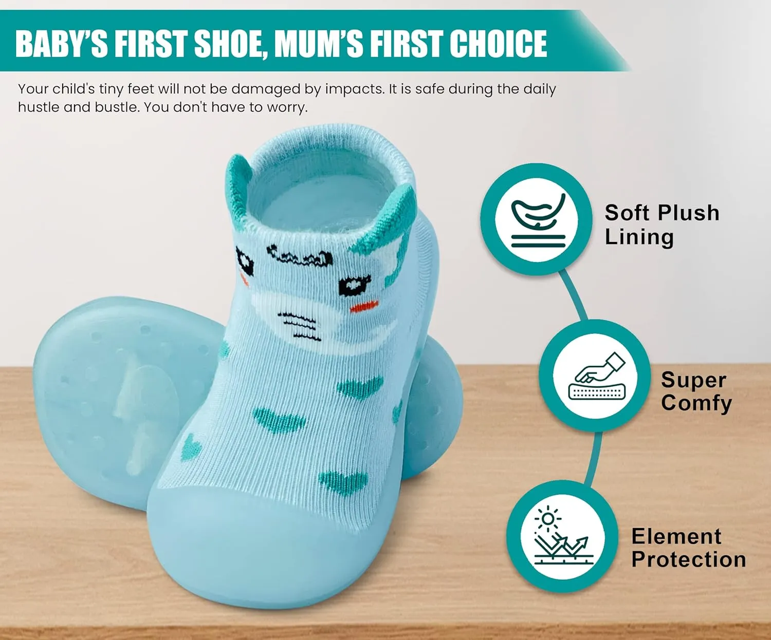 Baby Sock Shoes Boys Girls First Walking Shoes Non-Slip Slippers Soft Sole Sneakers Toddler Infant Babygirl