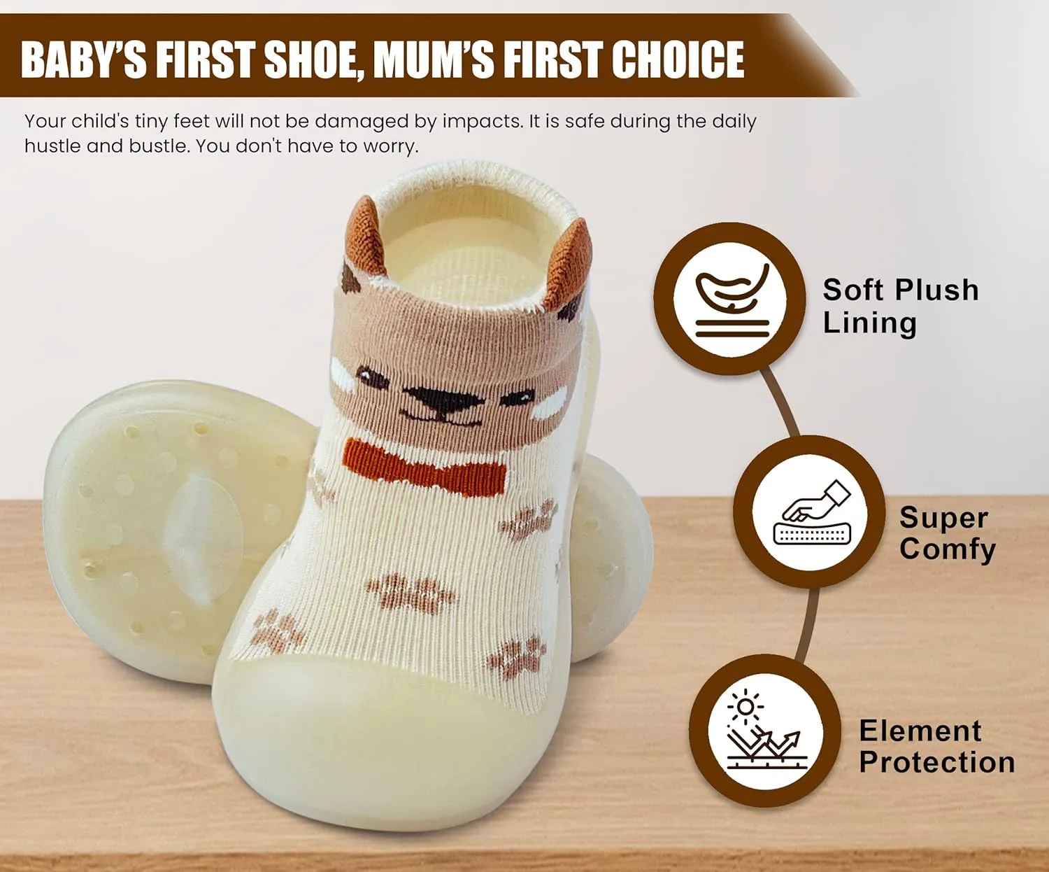 Baby Sock Shoes Boys Girls First Walking Shoes Non-Slip Slippers Soft Sole Sneakers Toddler Infant Babygirl