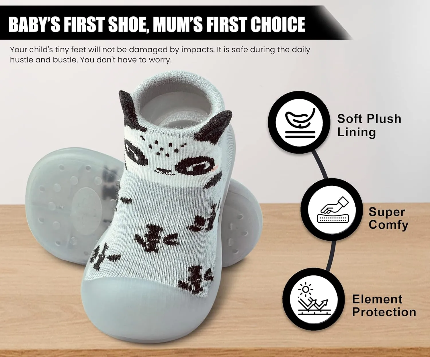 Baby Sock Shoes Boys Girls First Walking Shoes Non-Slip Slippers Soft Sole Sneakers Toddler Infant Babygirl
