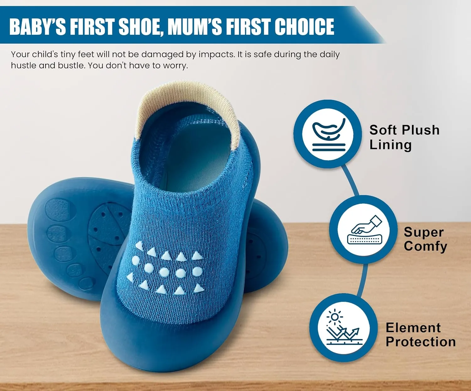Baby Sock Shoes Boys Girls First Walking Shoes Non-Slip Slippers Soft Sole Sneakers Toddler Infant Babygirl