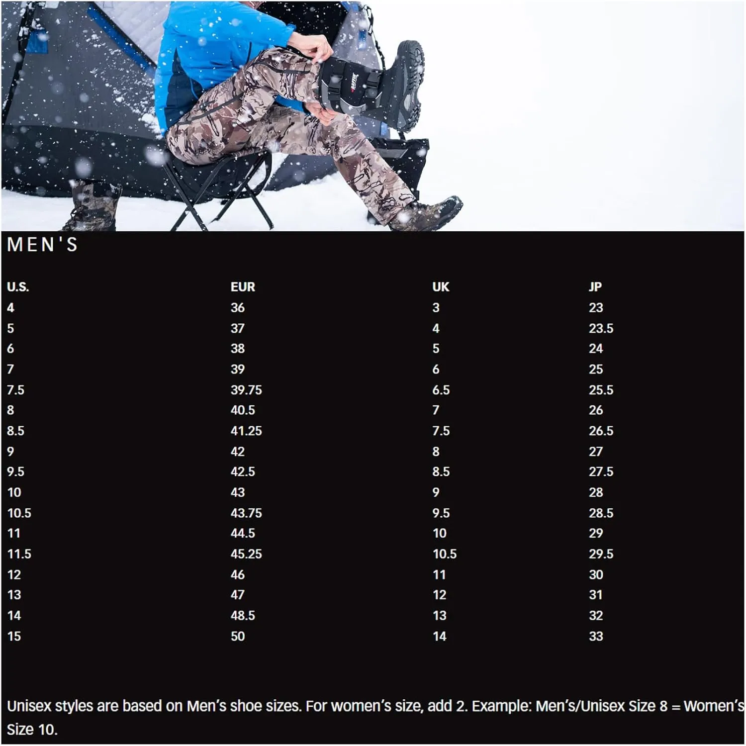 Baffin Men's SEQUOIA Lightweight Insulated Cushioned Waterproof Slip-Resistant Slip-On Winter Snow Boots for Snowshoeing