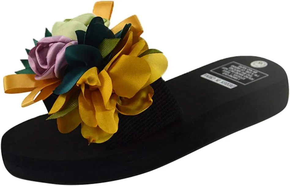 Beach Sandals for Summer Women's Beach Flower Slippers Wedges Bohemian Shoes Sandals Summer Women's slipper