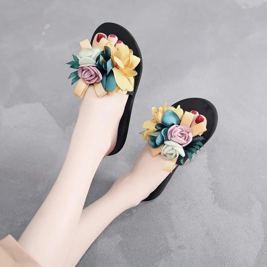 Beach Sandals for Summer Women's Beach Flower Slippers Wedges Bohemian Shoes Sandals Summer Women's slipper