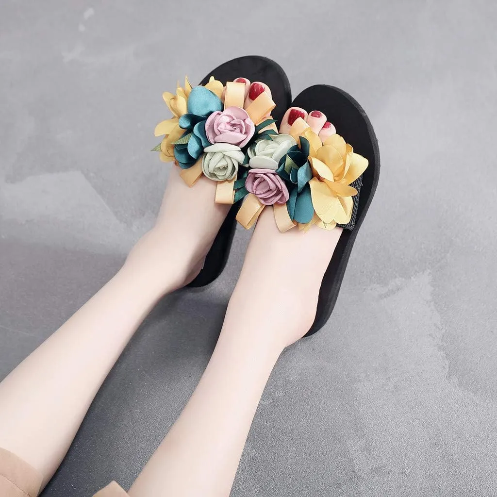 Beach Sandals for Summer Women's Beach Flower Slippers Wedges Bohemian Shoes Sandals Summer Women's slipper