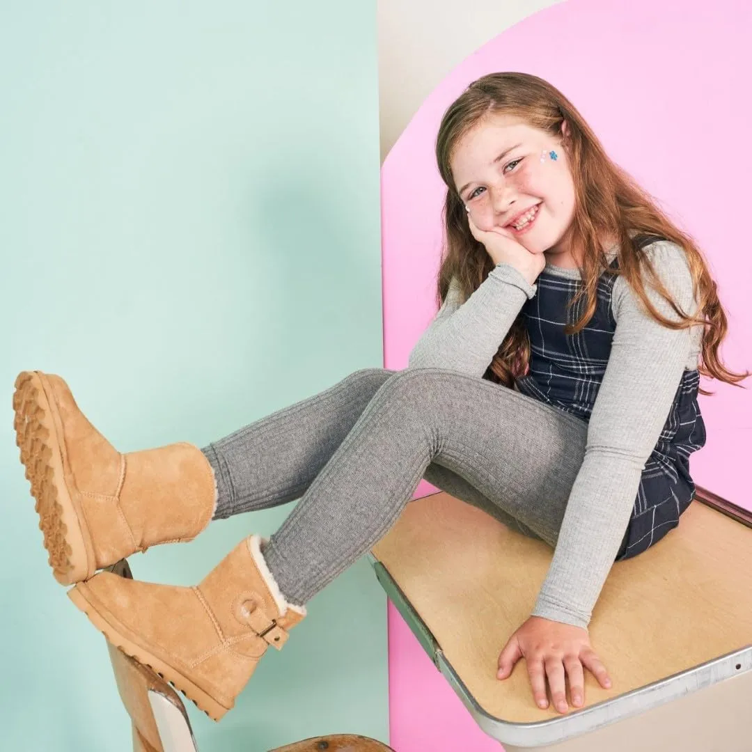 BEARPAW Isabelle Youth | Youth's Boot Classic Suede | Youth's Pull On Boot | Comfortable Winter Boot