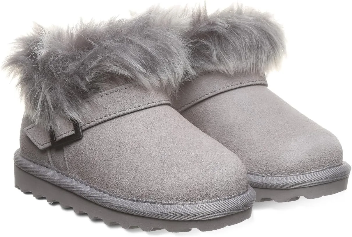 BEARPAW Jasmine Toddler | Toddler's Boot Classic Suede | Kid's Slip On Boot | Comfortable Winter Boot