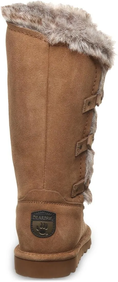 BEARPAW Women's Emery Classic Suede Slip on Winter Boot Snow