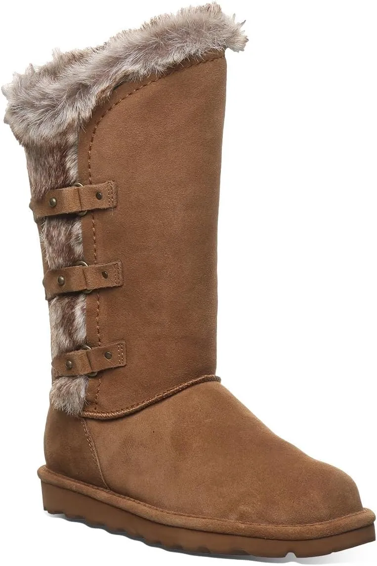 BEARPAW Women's Emery Classic Suede Slip on Winter Boot Snow