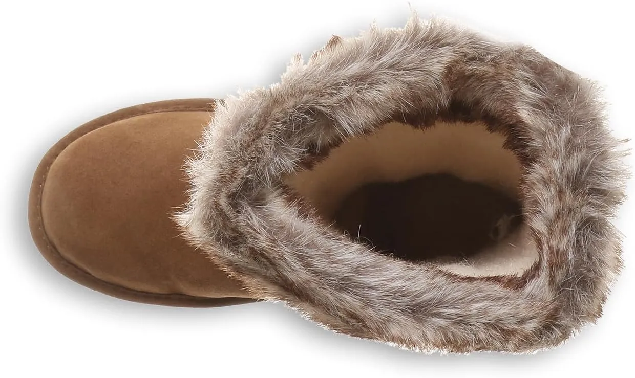 BEARPAW Women's Emery Classic Suede Slip on Winter Boot Snow